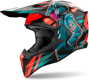 Airoh Wraaap Adult MX Helmet - Cyber Orange Gloss