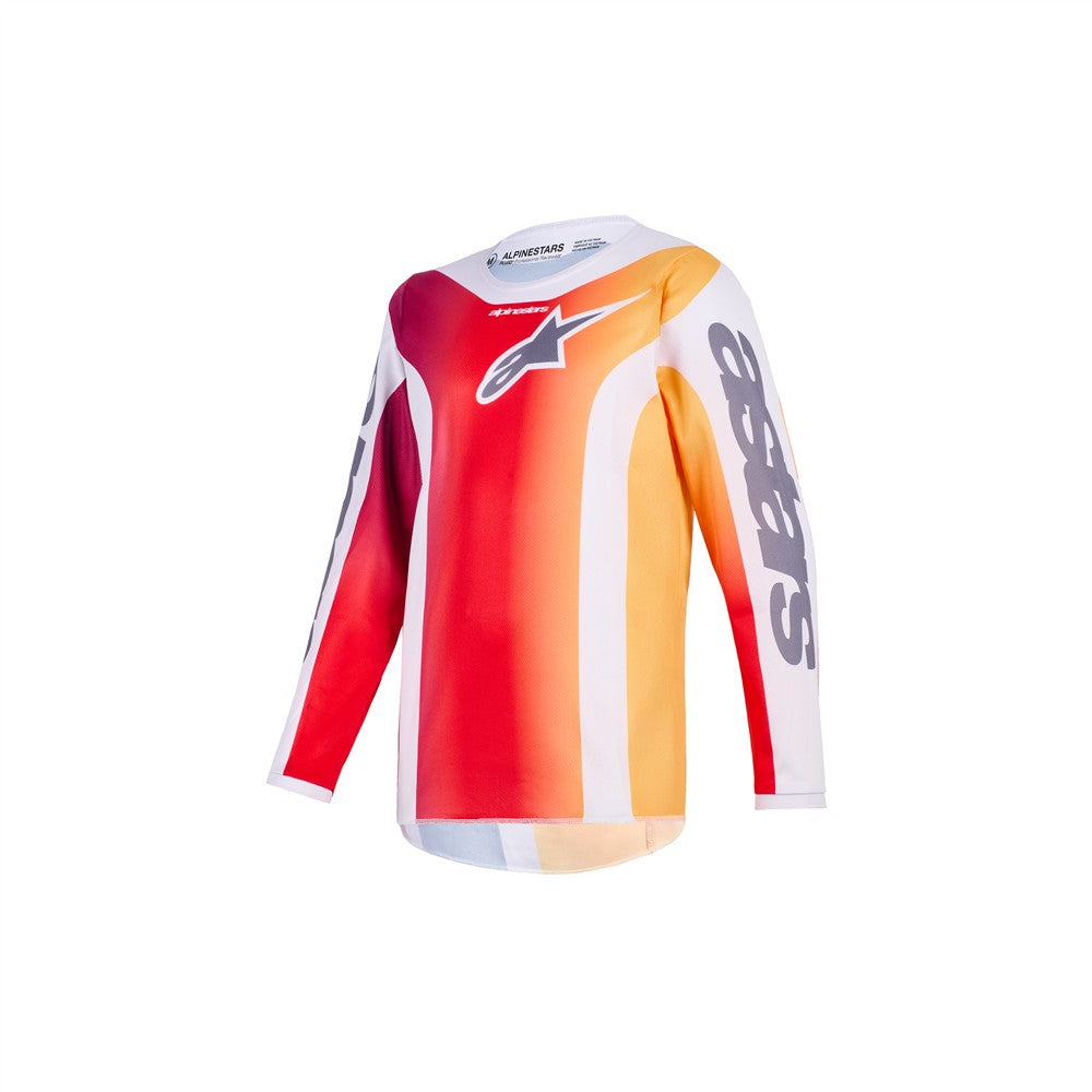Alpinestars Fluid Youth MX Jersey - Portl Red Light Gray Dark Gray