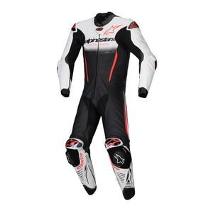 Alpinestars GP-R7 1 Piece Leather Race Suit - White Black Red Fluoro