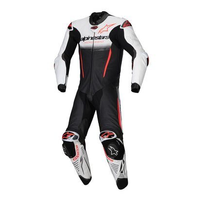 Alpinestars GP-R7 1 Piece Leather Race Suit - White Black Red Fluoro
