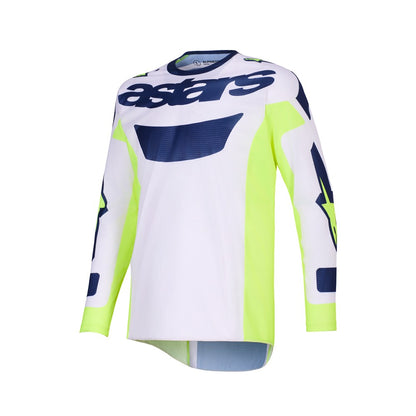 Alpinestars Racer Adult MX Jersey - Air Riway Light Gray Yellow Blue