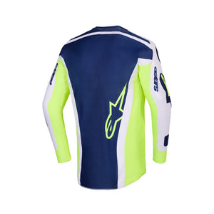 Alpinestars Racer Adult MX Jersey - Air Riway Light Gray Yellow Blue