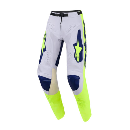 Alpinestars Racer Adult MX Pants - Air Riway Light Gray Yellow Blue