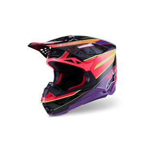 Alpinestars S-M10 Adult MX Helmet - Pink Violet Yellow Gloss