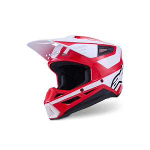 Alpinestars S-M3 Adult MX Helmet - Heat Red White Black Gloss