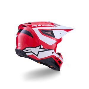 Alpinestars S-M3 Adult MX Helmet - Heat Red White Black Gloss