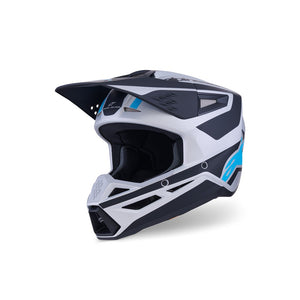 Alpinestars S-M3 Adult MX Helmet - Heat Silver Blue Black Matte