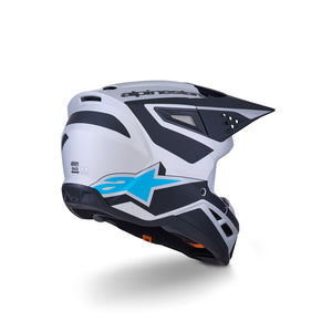 Alpinestars S-M3 Adult MX Helmet - Heat Silver Blue Black Matte