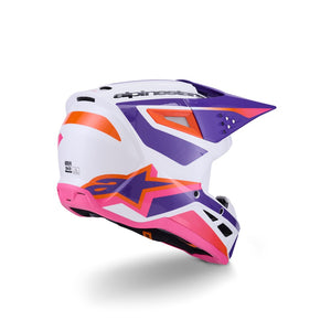 Alpinestars S-M3 Adult MX Helmet - Heat White Purple Pink Gloss