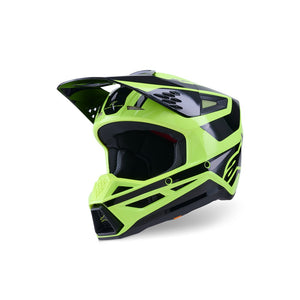 Alpinestars S-M3 Adult MX Helmet - Heat Yellow Fluoro Black Gloss