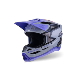 Alpinestars S-M3 Adult MX Helmet - Jettson Gray Purple Black Gloss