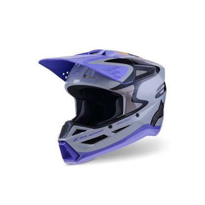 Alpinestars S-M3 Adult MX Helmet - Jettson Gray Purple Black Gloss
