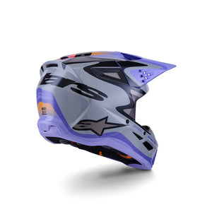 Alpinestars S-M3 Adult MX Helmet - Jettson Gray Purple Black Gloss