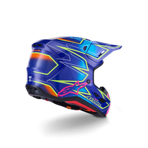 Alpinestars S-M7 Adult MX Helmet - Cast Blue Pink Yellow Fluoro Gloss