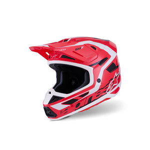 Alpinestars S-M7 Adult MX Helmet - Deed Red Black White Gloss