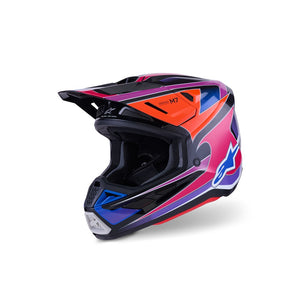 Alpinestars S-M7 Adult MX Helmet - Fuse Blue Purple Pink Gloss