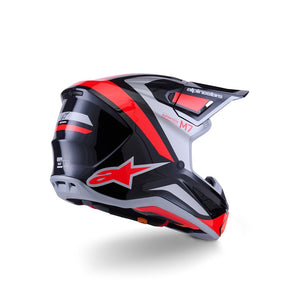 Alpinestars S-M7 Adult MX Helmet - Rise Black Silver Red Fluoro Gloss
