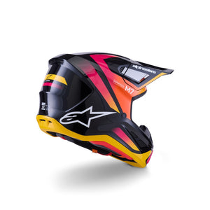 Alpinestars S-M7 Adult MX Helmet - Rise Black Yellow Fluoro Pink Gloss
