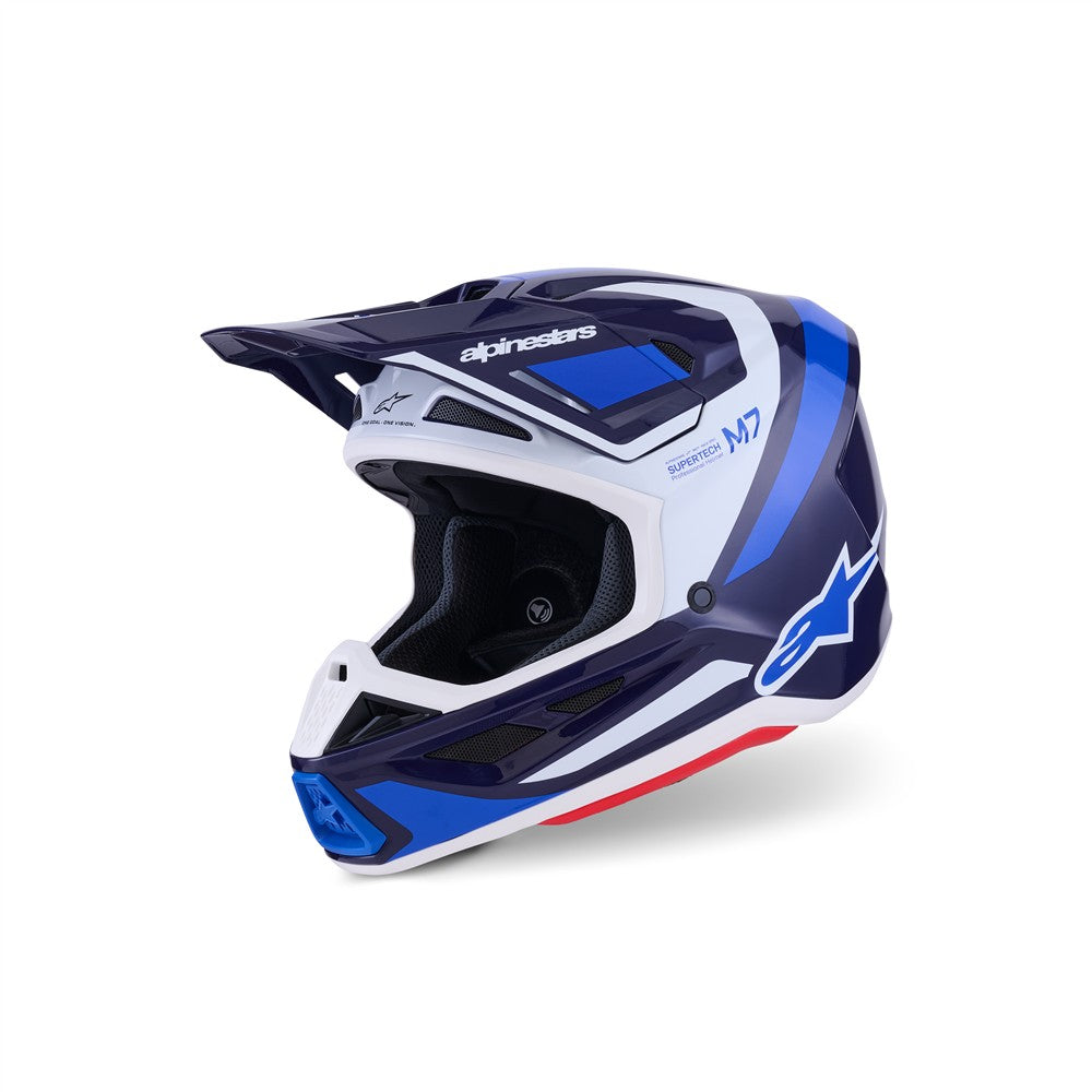 Alpinestars S-M7 Adult MX Helmet - Rise Blue White Gloss