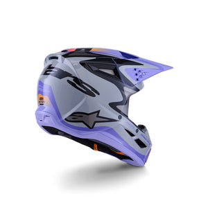 Alpinestars SM3 Youth MX Helmet - Jettson Gray Purple Black Gloss