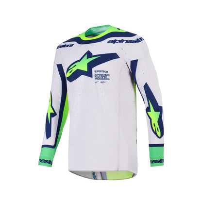 Alpinestars Supertech Adult MX Jersey - Vista Light Gray Yellow Blue