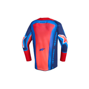 Alpinestars Supertech Youth MX Jersey - Vista Dark Navy Hot Coral Cobalt