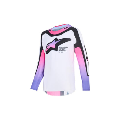 Alpinestars Supertech Youth MX Jersey - Vista White Purple Black