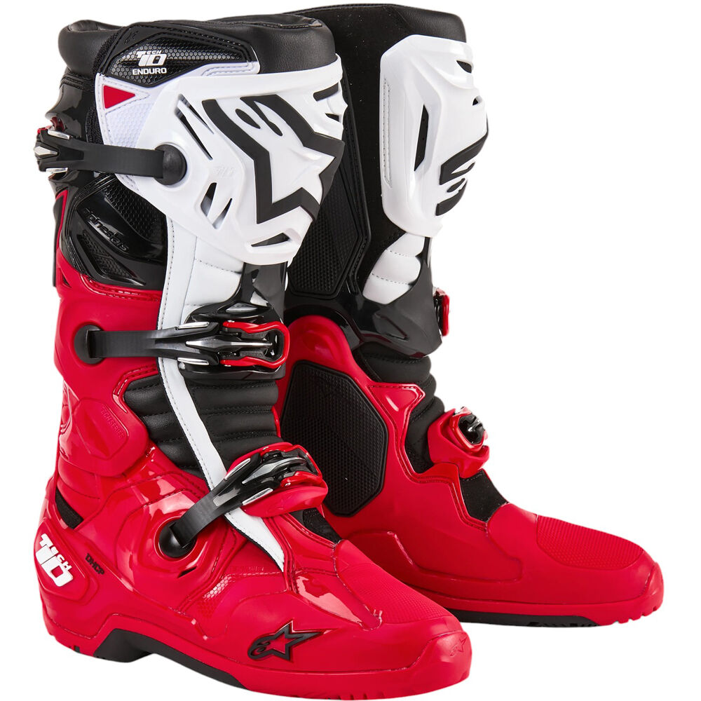 Alpinestars Tech-10 Adult Enduro Boots - Bright Red / Black / White