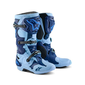 Alpinestars Tech-10 Adult MX Boots - Limited Edition Steeler Light Sapphire Blue