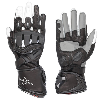 Argon Mission II Race Motorcycle Gloves - Black White