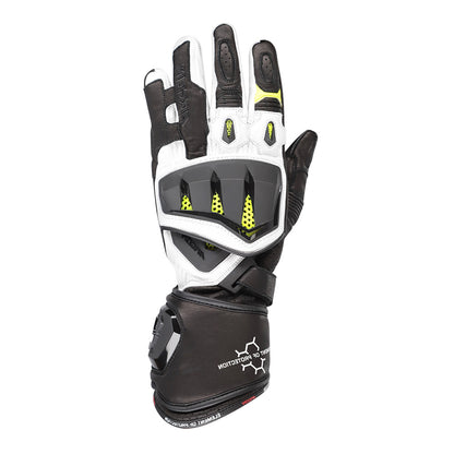 Argon Mission II Race Motorcycle Gloves - Black White Yellow