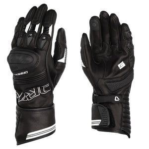 Dririder Torque Ladies Leather Long Cuff Glove - Black White