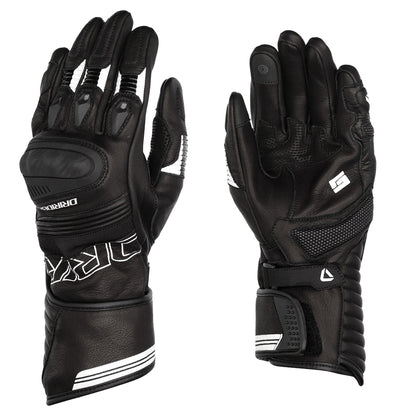 Dririder Torque Ladies Leather Long Cuff Glove - Black White