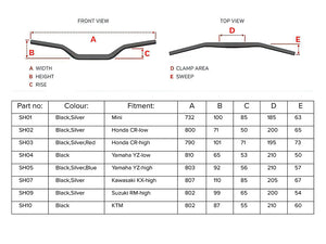 Artrax 7/8 RM High Alloy Motorcycle Handlebars - Silver