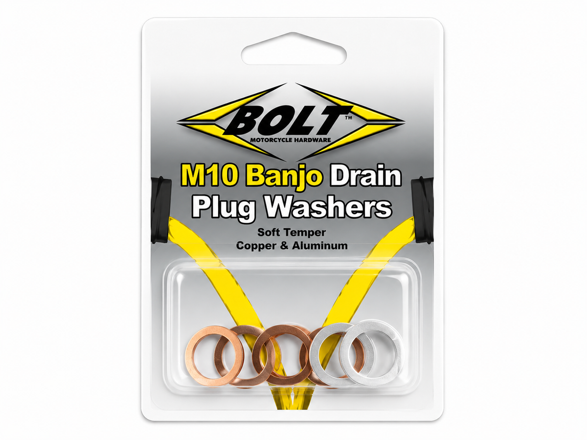 Bolt 10mm Banjo / Drain Plug Copper / Aluminum Washer Kit - 10 Pack