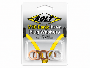 Bolt 10mm Banjo / Drain Plug Copper / Aluminum Washer Kit - 10 Pack