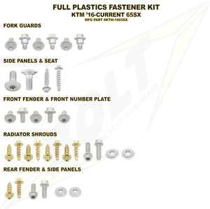 BOLT Body Work Plastic Bolt Kit - 65SX TC65 MC65