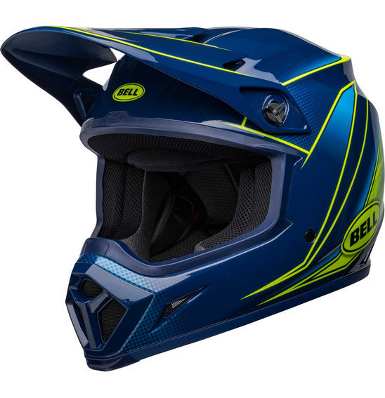 Bell MX-9 MIPS Adult MX Helmet - Zone Gloss Navy/Retina