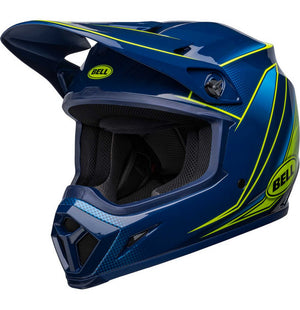 Bell MX-9 MIPS Adult MX Helmet - Zone Gloss Navy/Retina