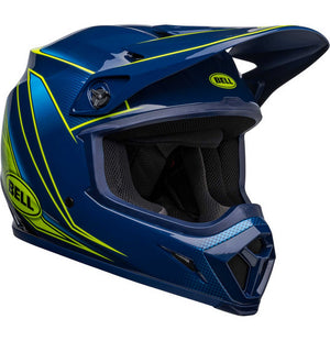 Bell MX-9 MIPS Adult MX Helmet - Zone Gloss Navy/Retina
