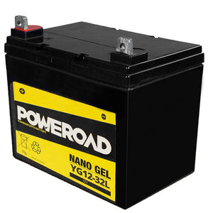 Poweroad YG1232L Nano Gel Motorcycle Battery - 385cca