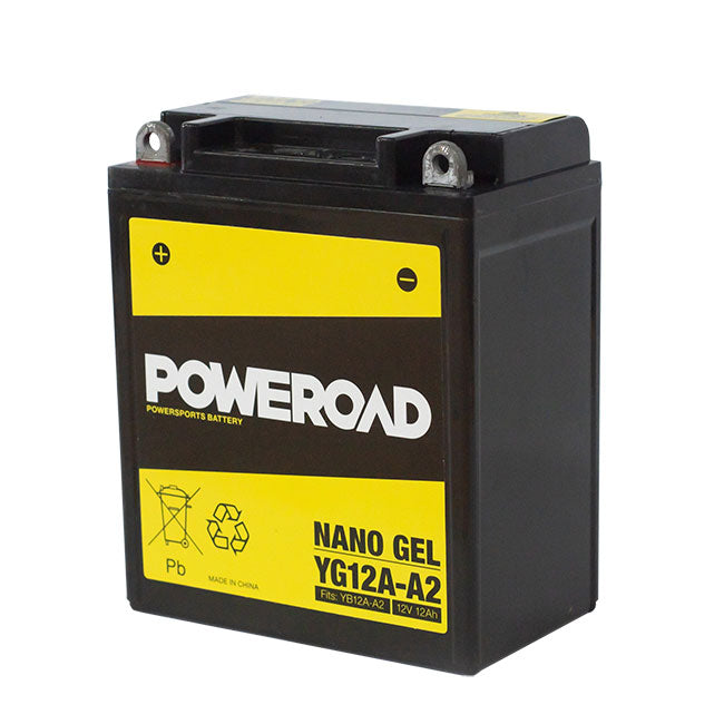 Poweroad YG12A-A2 Nano Gel Motorcycle Battery - 170cca