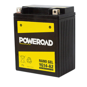 Poweroad YG14-A2 Nano Gel Motorcycle Battery - 230cca