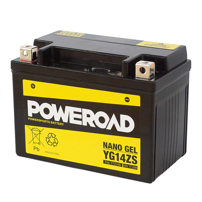 Poweroad YG14ZS Nano Gel Motorcycle Battery - 170cca
