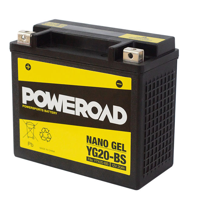 Poweroad YG20-BS Nano Gel Motorcycle Battery - 290cca