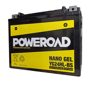 Poweroad YG24HL-BS Nano Gel Motorcycle Battery - 335cca