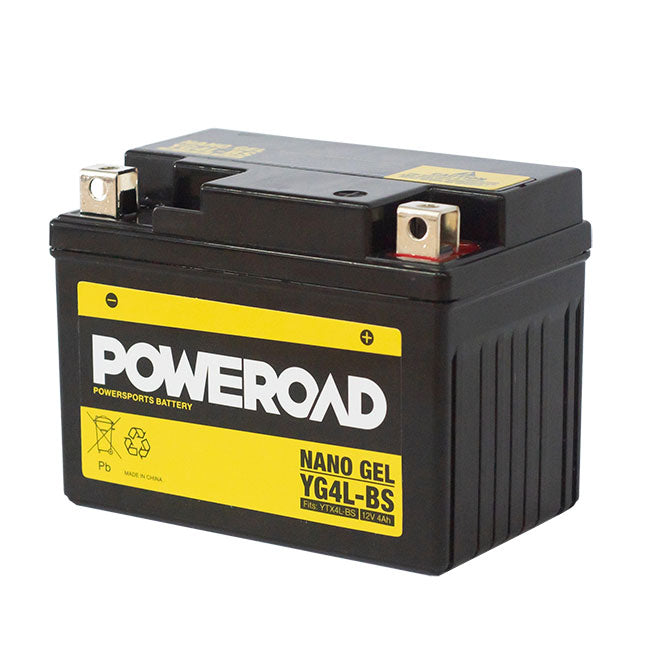 Poweroad YG4L-BS Nano Gel Motorcycle Battery - 60cca