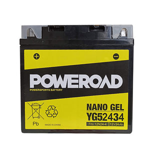 Poweroad YG52434 Nano Gel Motorcycle Battery - 290cca
