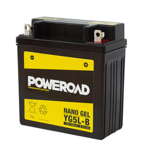Poweroad YG5-LB Nano Gel Motorcycle Battery - 80cca