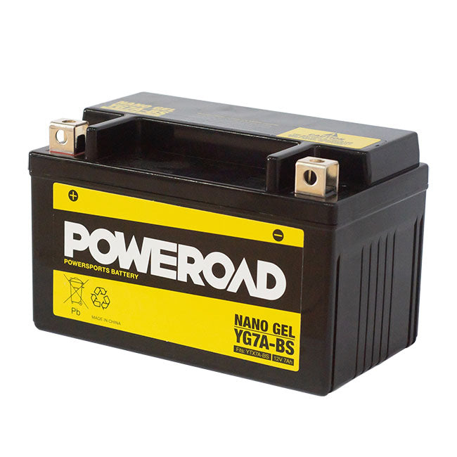 Poweroad YG7A-BS Nano Gel Motorcycle Battery - 125cca